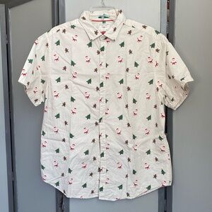 Denim & Flower Ricky Singh Christmas Santa Short Sleeve Button Up